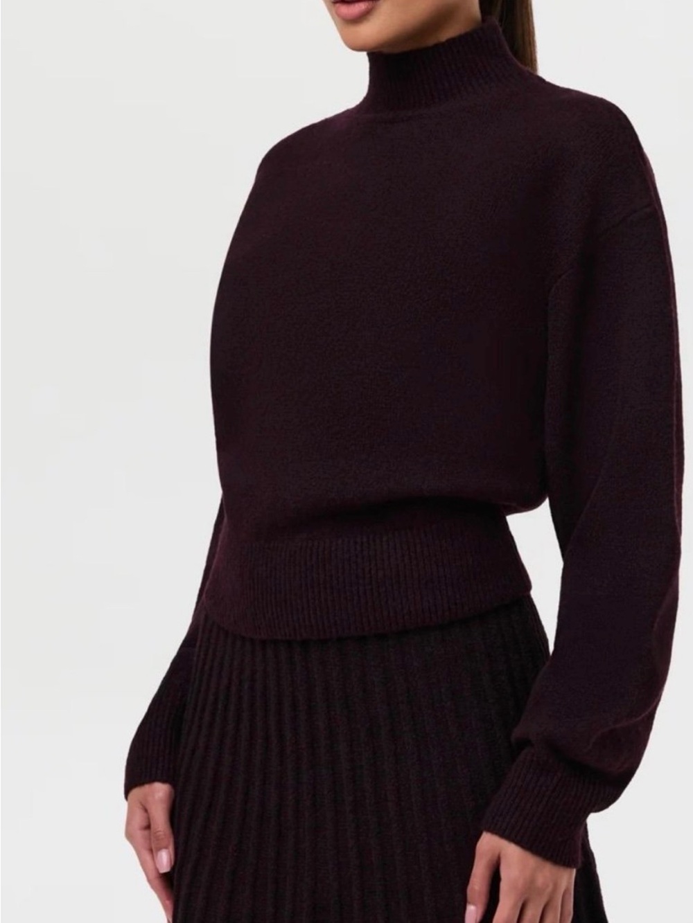 naked wardrobe Plum Mock Neck Sweater